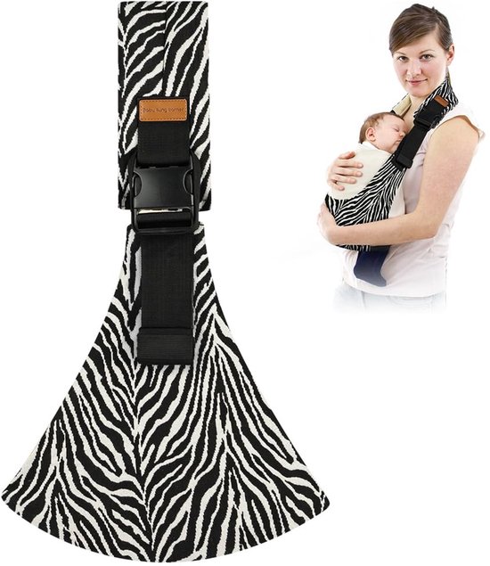 Draagzak baby - Draagdoek - Draagzakken - Verstelbare ergonomische draagzak voor peuters - voor newborn tot 0-36 maanden - peuters tot 15 kg - babydrager aan de zijkant - zebra print
