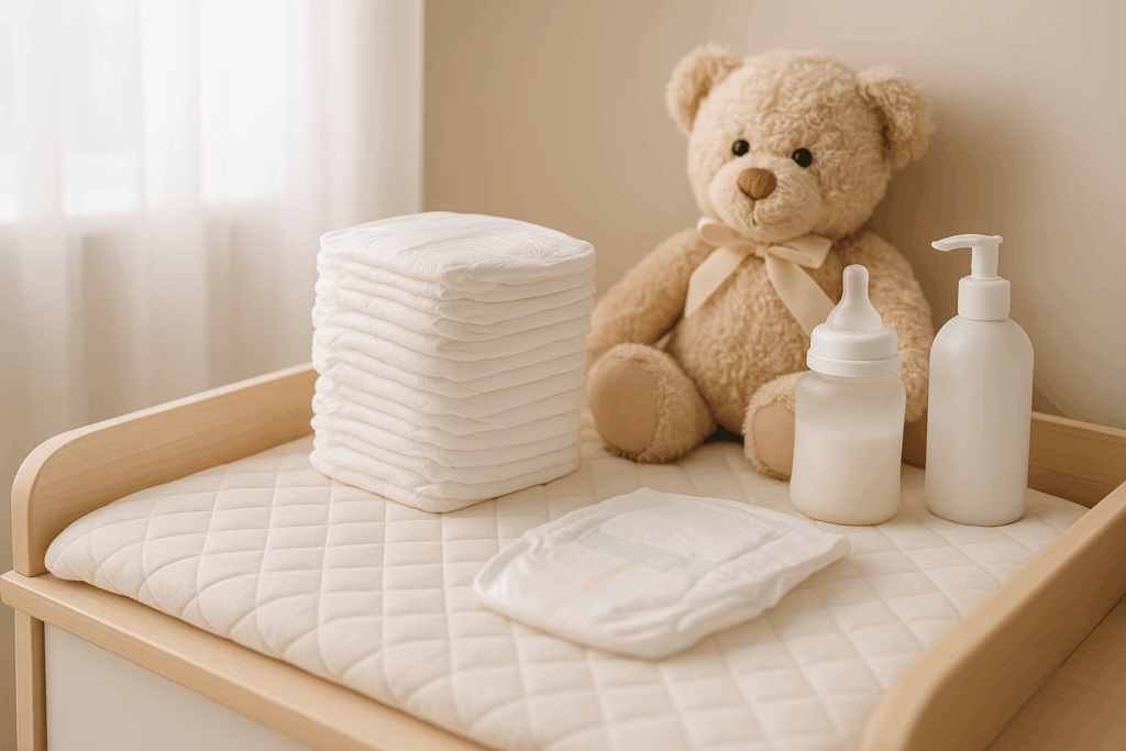 stapel luiers op commode